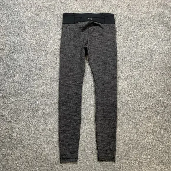 Under Armour Leggings Womens S Small Grey Black Fitted All Season Gear Stretch - Picture 9 of 11